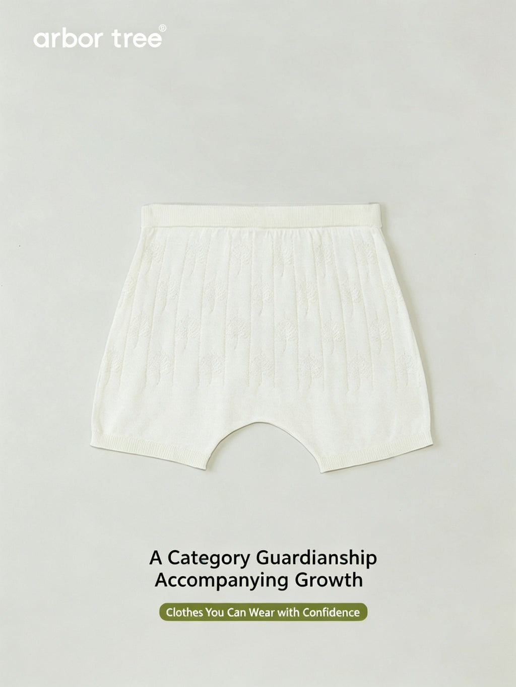 ArborTree natural mulberry silk baby summer shorts featuring a Bodhi leaf pattern, breathable and cool for warm weather.