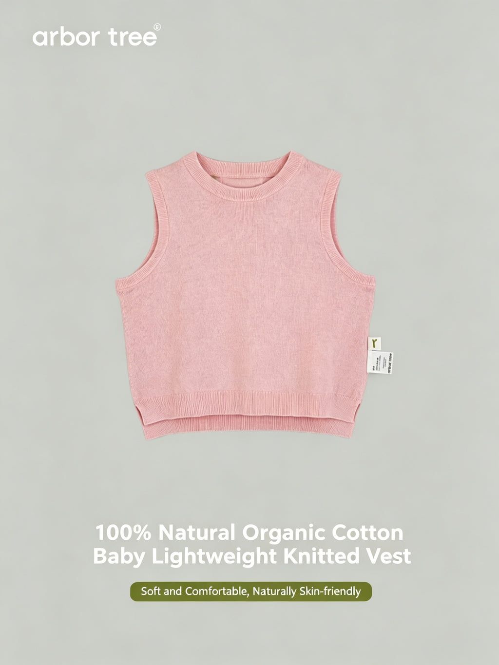ArborTree 100% Dunhuang Organic Cotton Unisex Spring/Summer Knit Tank Top for Babies: Lightweight, Breathable, and Quick-Drying