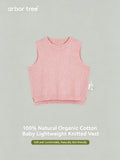 ArborTree 100% Dunhuang Organic Cotton Unisex Spring/Summer Knit Tank Top for Babies: Lightweight, Breathable, and Quick-Drying