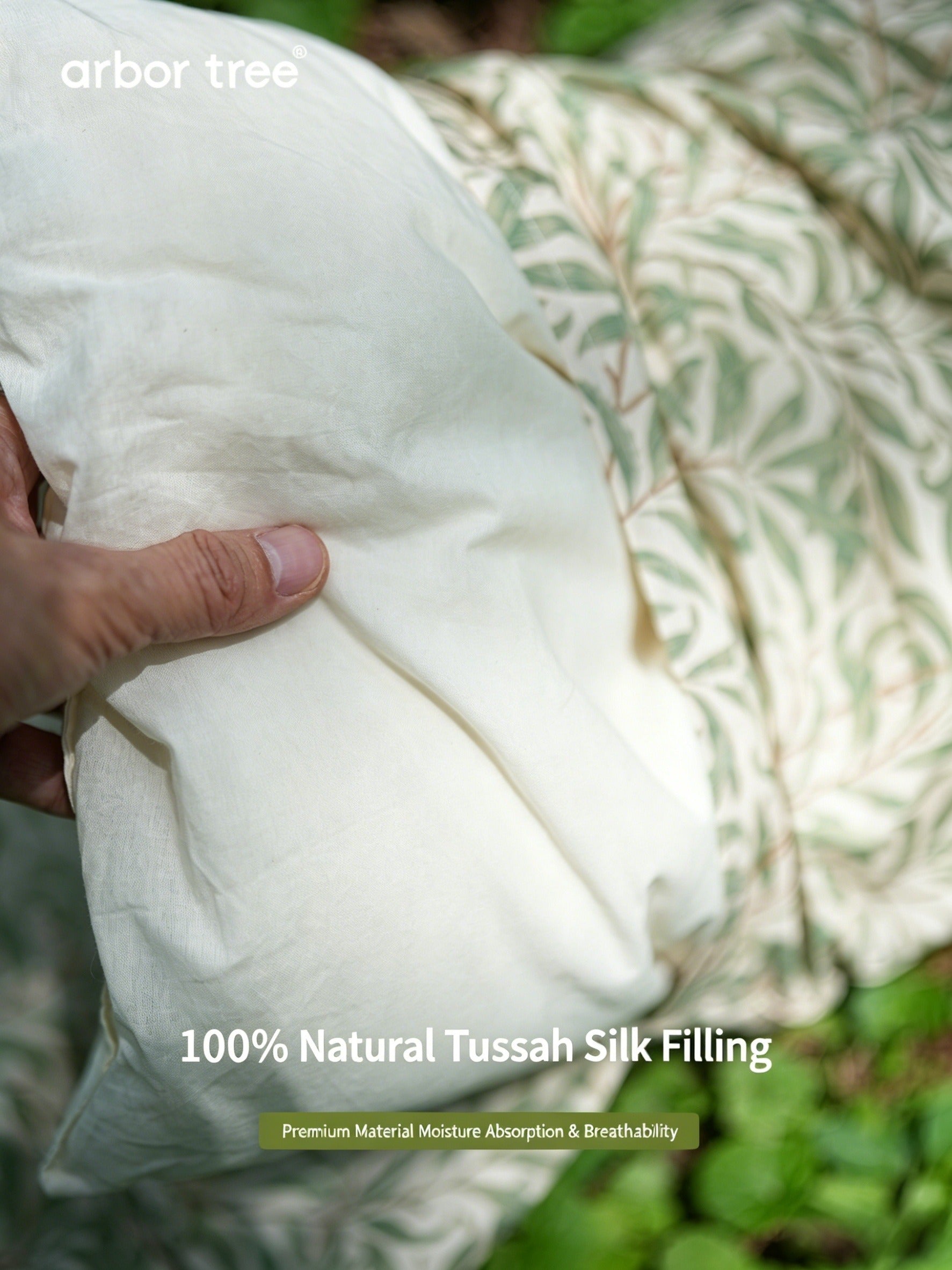 ArborTree 100% Organic Cotton from Uganda Children's All-Season Morris Willow Silk Pillow—Moisture-Wicking and Breathable