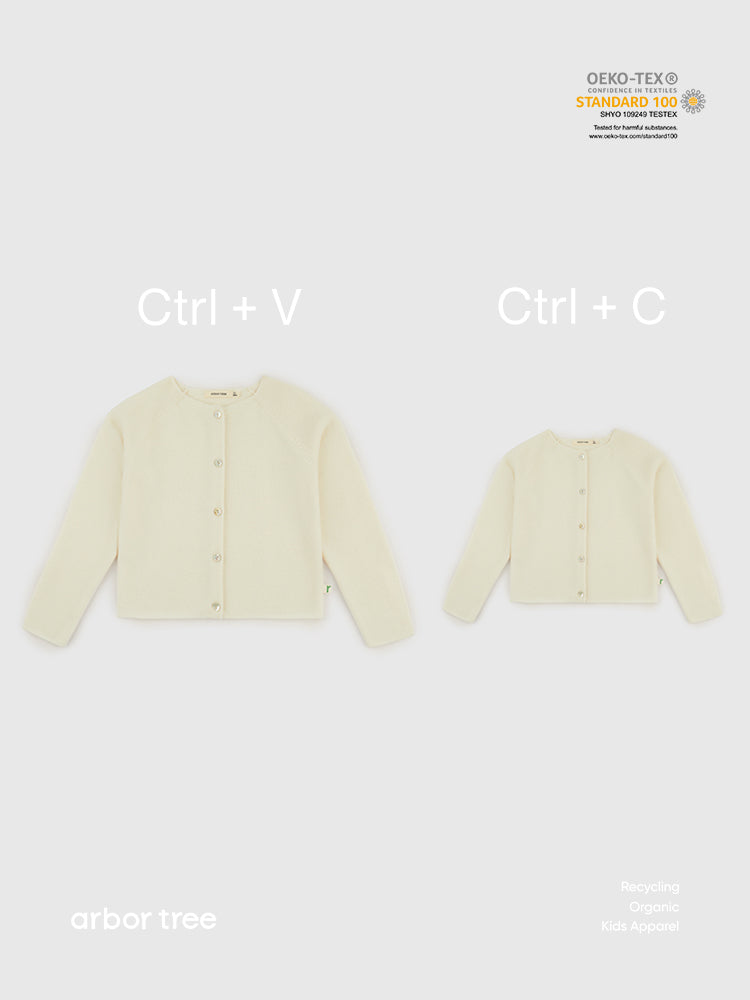 ArborTree matching parent-child cashmere-wool knit cardigan set, warm, skin-friendly, suitable for spring, autumn, winter.