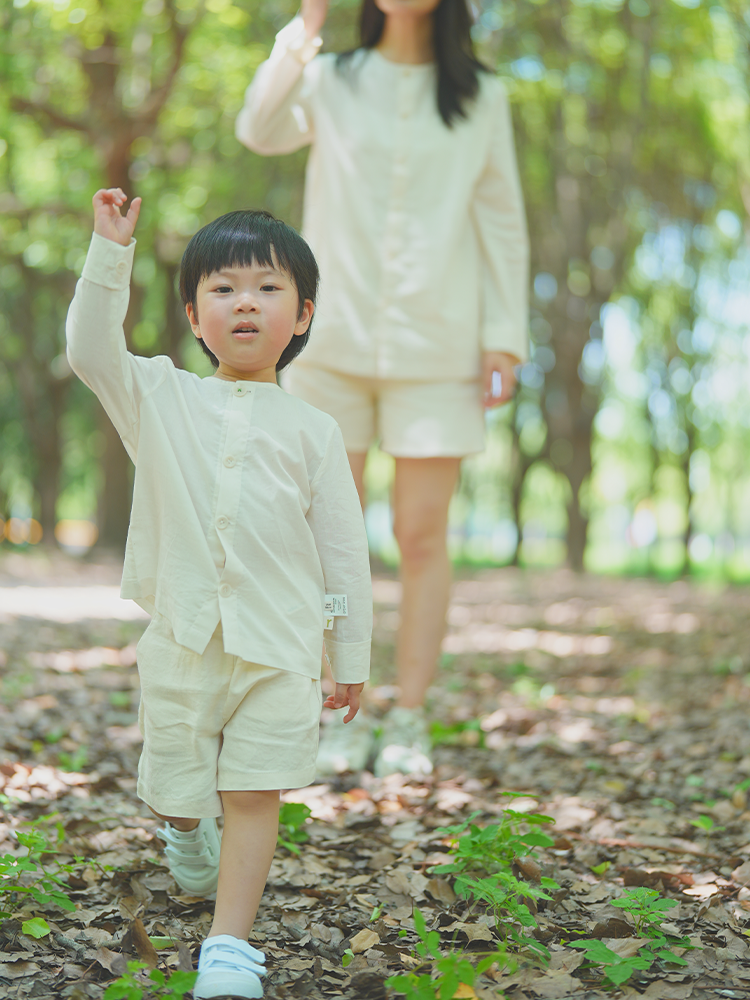 ArborTree 100% Natural Organic Cotton Minimalist Matching Parent-Child Shirts for Spring and Summer Sun Protection