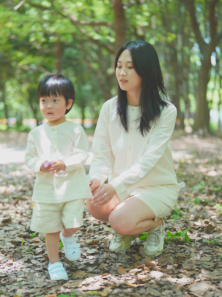 ArborTree 100% Natural Organic Cotton Minimalist Matching Parent-Child Shirts for Spring and Summer Sun Protection