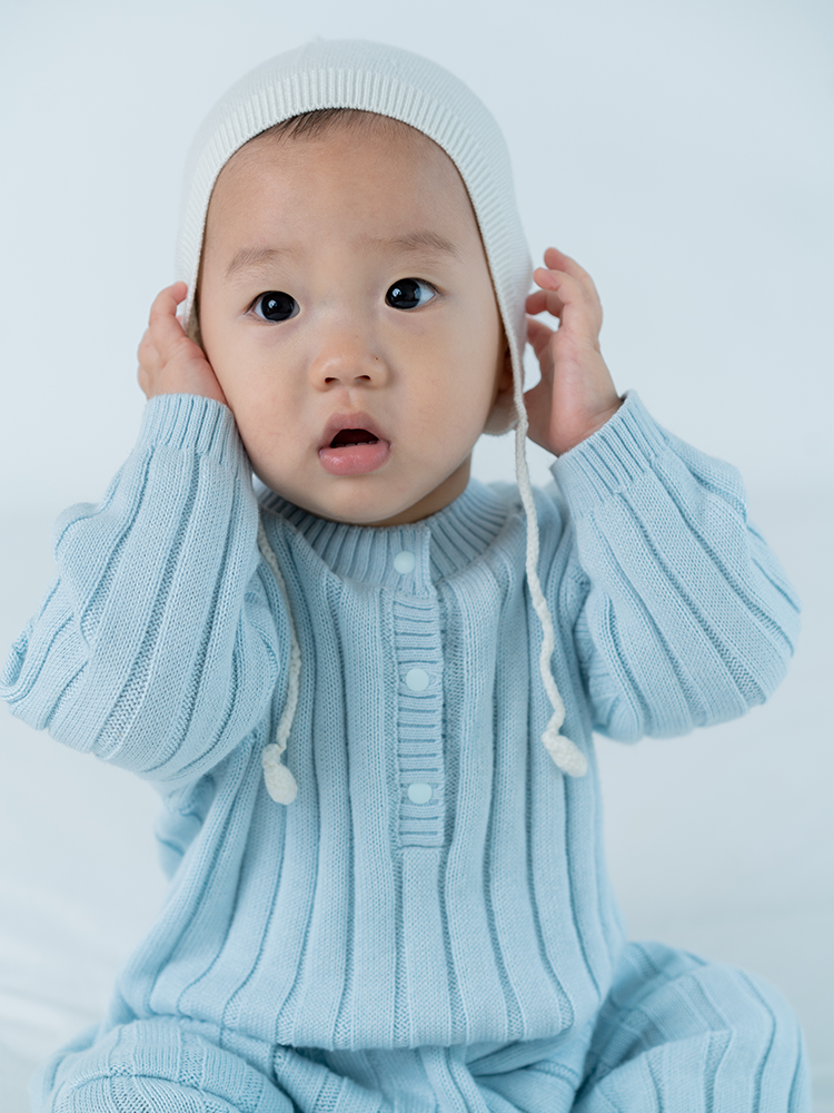 Organic cotton and cashmere front cut-back jumpsuit for kids by ArborTree, soft and comfortable with stylish design.