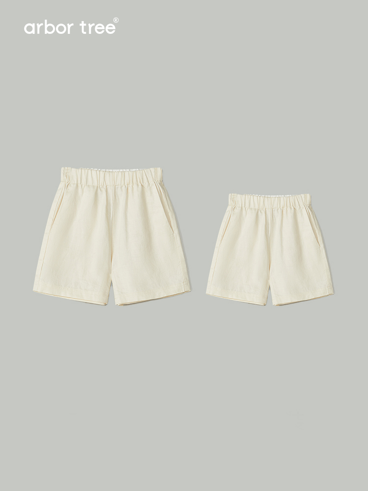 ArborTree 100% Natural Ramie (Unlined) Lightweight Summer Shorts for Infants and Children (Matching Sets)