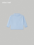 Baby stripe pullover top by ArborTree made from 100% merino mercerized wool, showing the soft, colorful knit pattern.