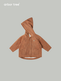 Baby's soft wool coat by ArborTree with elf hat, organic cotton lining, perfect for fall and winter warmth.