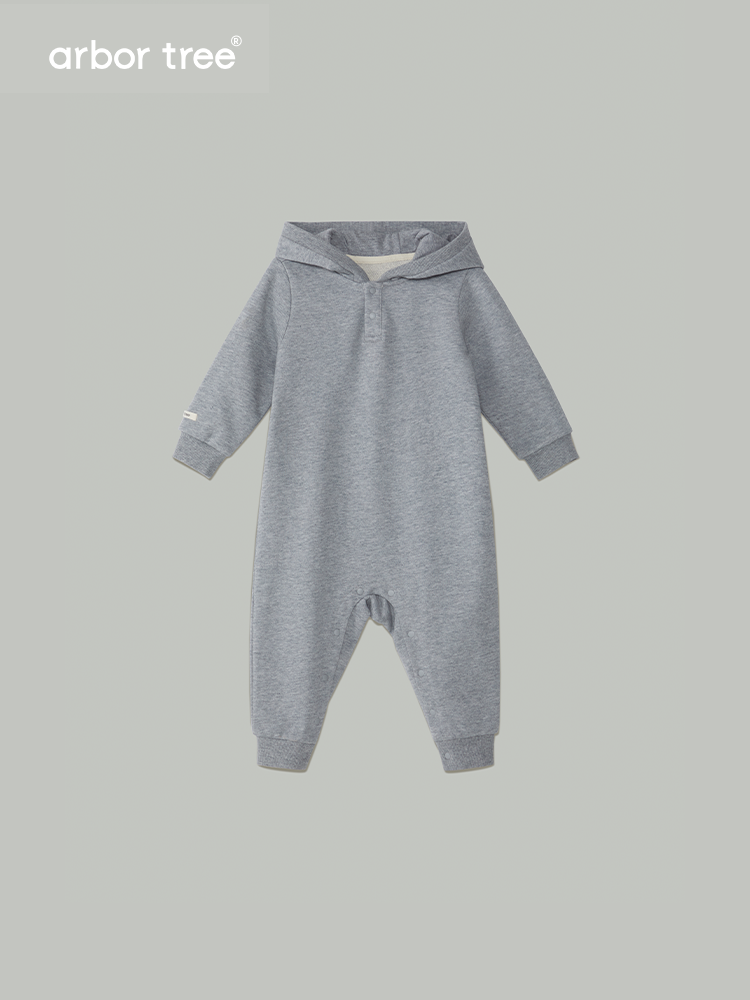 ArborTree 100% Natural Organic Cotton Baby Hooded Romper for Spring and Fall (Class A Standard)