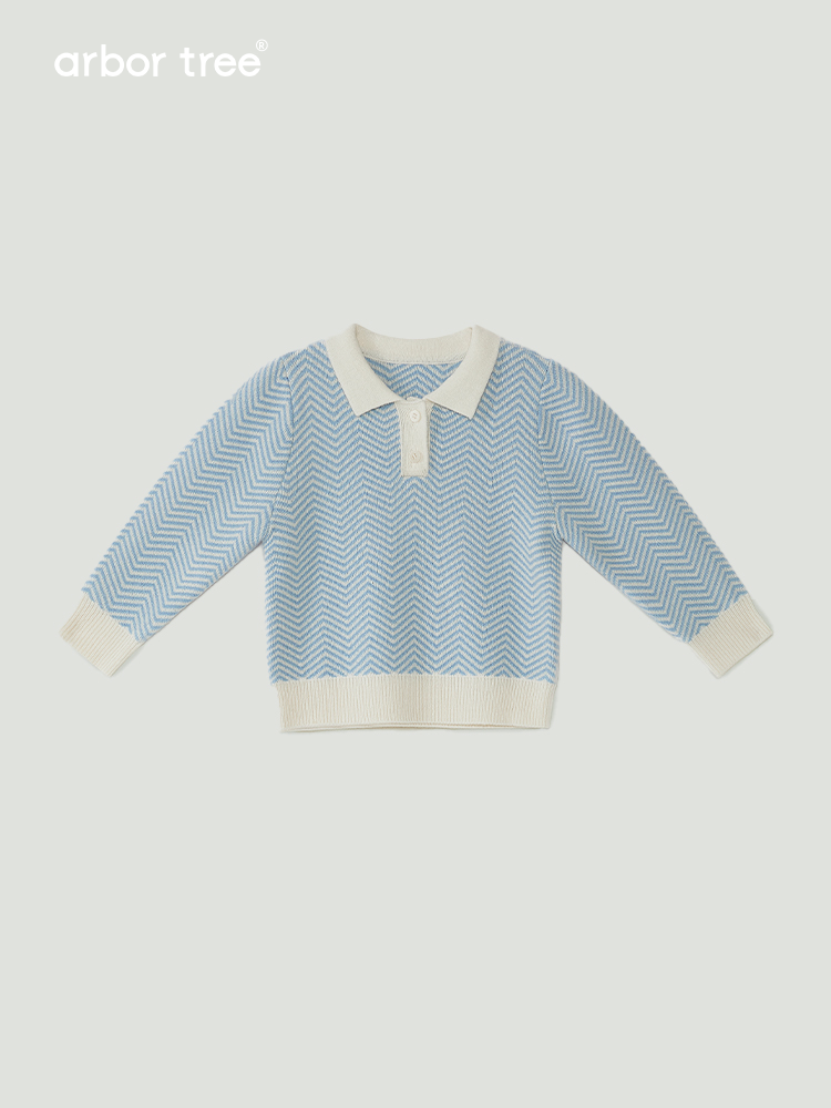 ArborTree 100% cashmere baby polo pullover top in soft, natural cashmere, featuring a classic collar and cozy fit for infants.