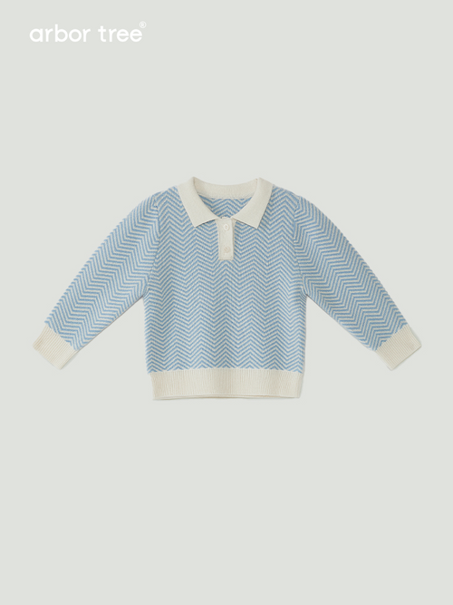 ArborTree 100% cashmere baby polo pullover top in soft, natural cashmere, featuring a classic collar and cozy fit for infants.