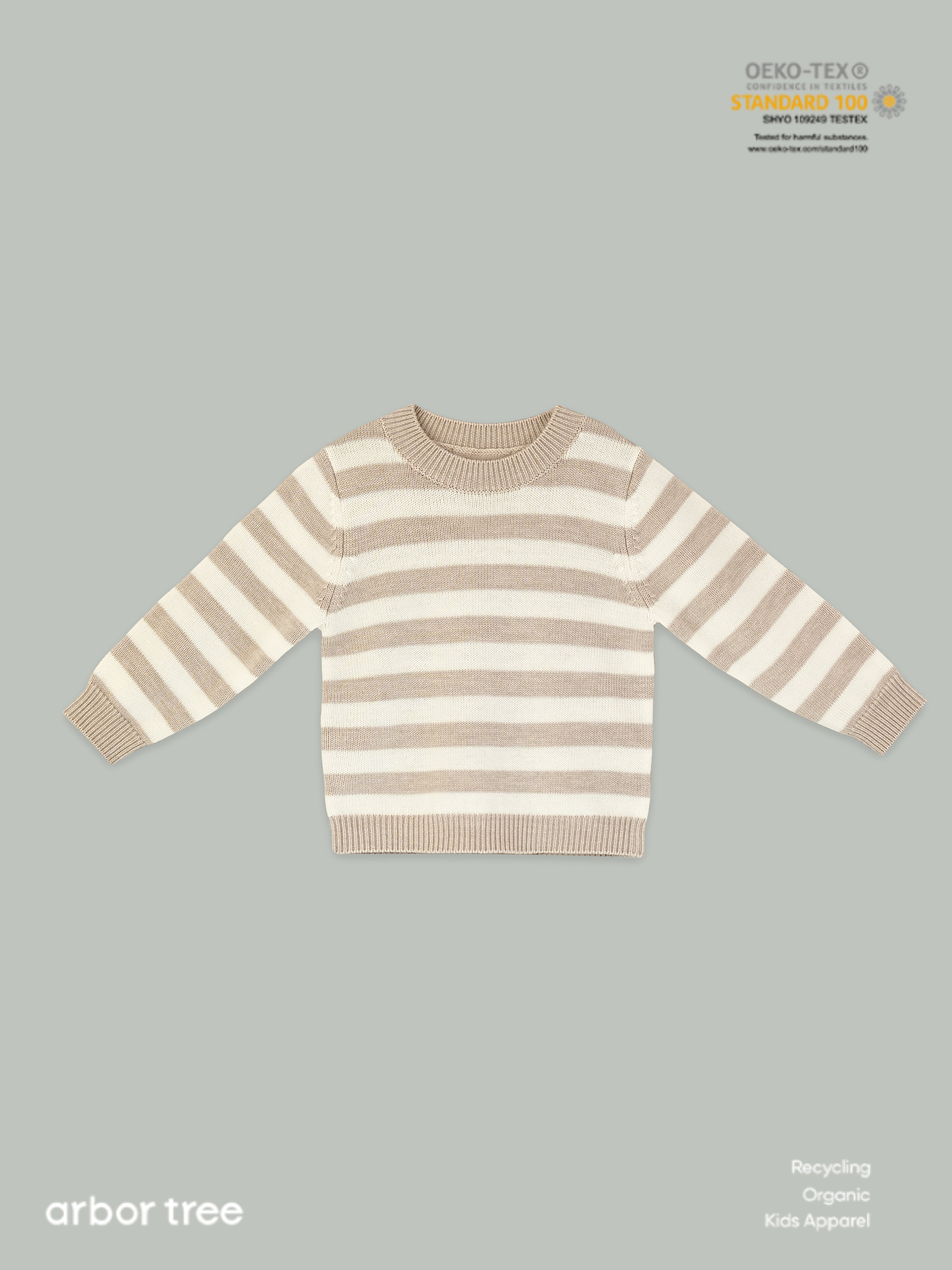 ArborTree baby pullover sweater made from 100% Baselwool, soft and warm, in a cozy knit, perfect for infants.