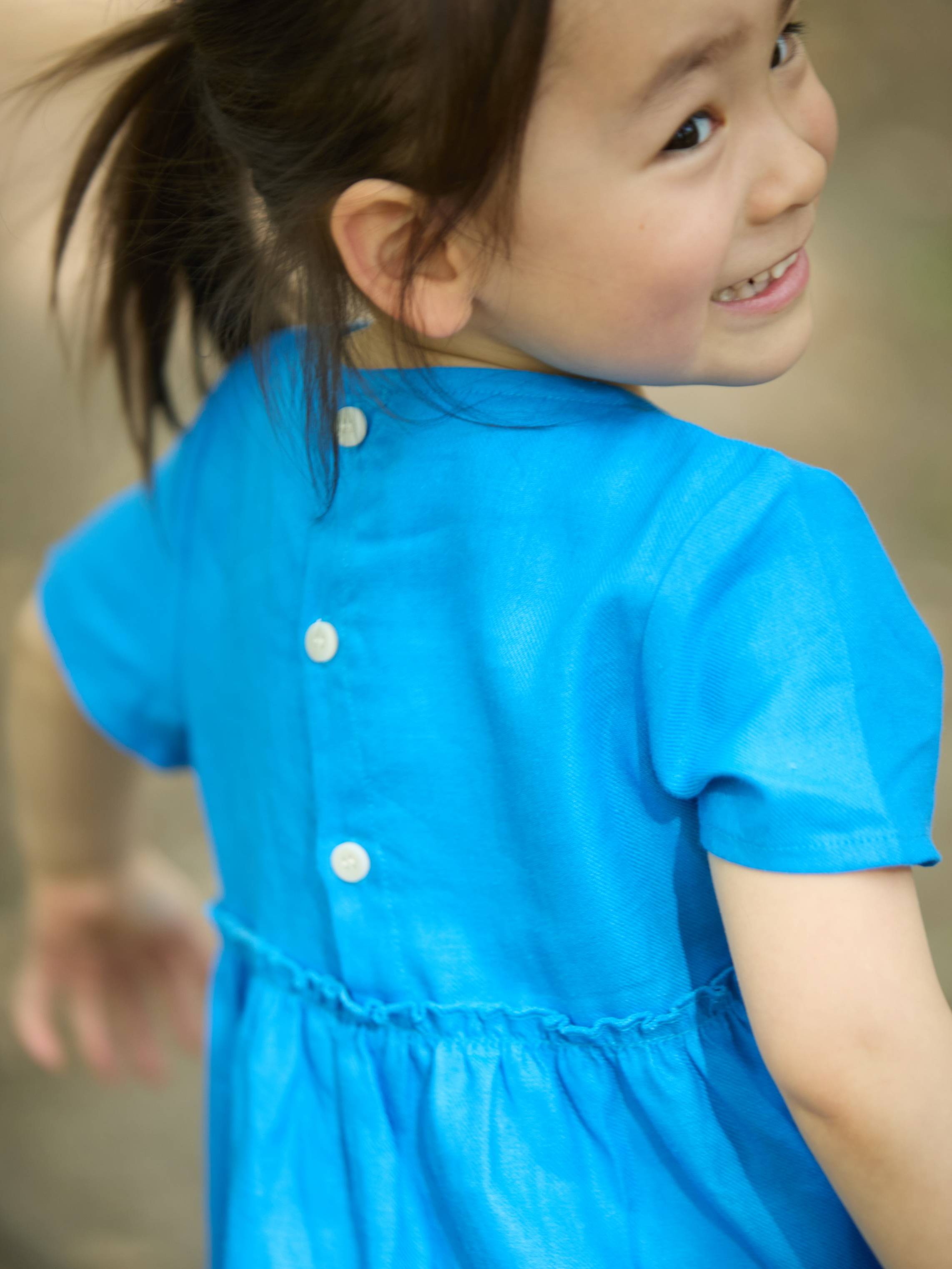 ArborTree 100% Natural Ramie Girls' Summer Short-Sleeve Dress: Lightweight, breathable, and soft to the touch