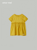 ArborTree 100% Natural Ramie Girls' Summer Short-Sleeve Dress: Lightweight, breathable, and soft to the touch