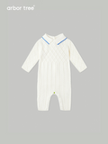 ArborTree Grandma Series baby polo-neck romper made of 100% Merino wool, soft and warm for fall and winter.