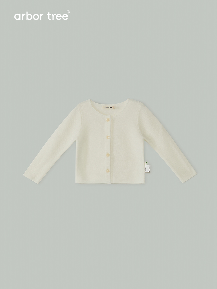 ArborTree matching parent-child cashmere-wool knit cardigans in cream, soft and warm for spring, autumn, and winter.