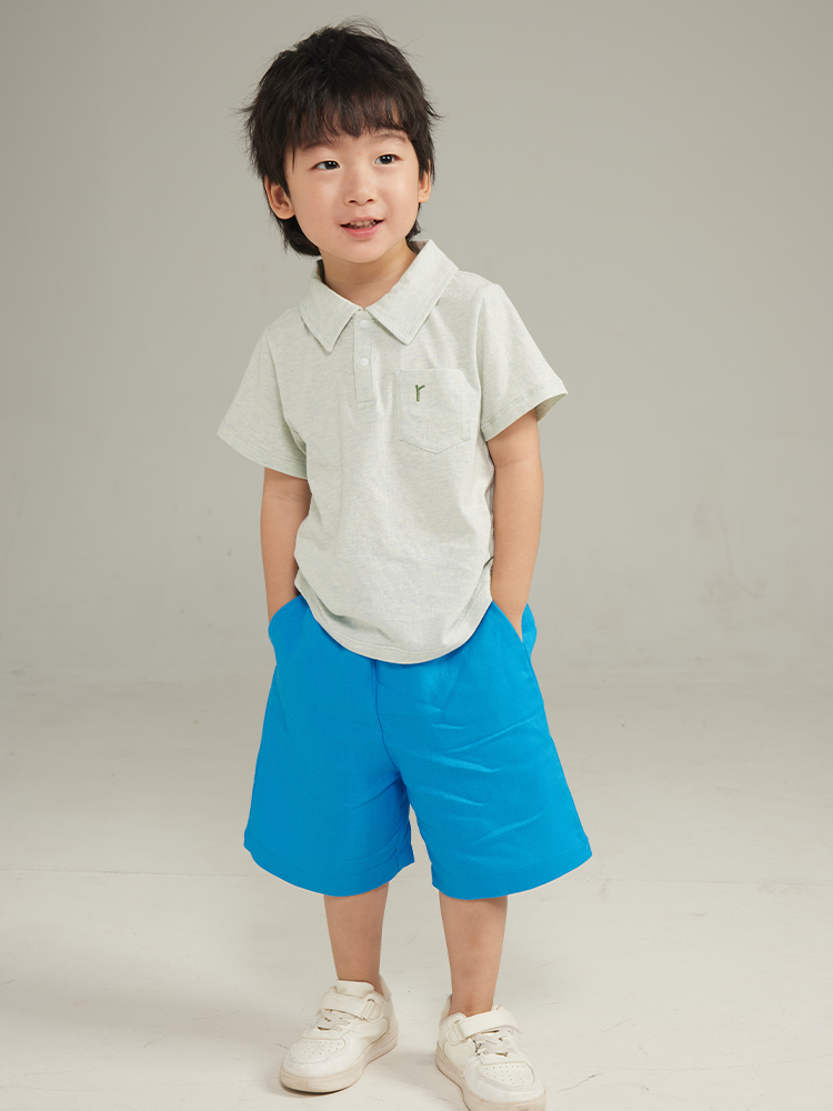 ArborTree organic cotton polo-neck short-sleeve T-shirt for boys and girls, natural and eco-friendly kids' clothing.