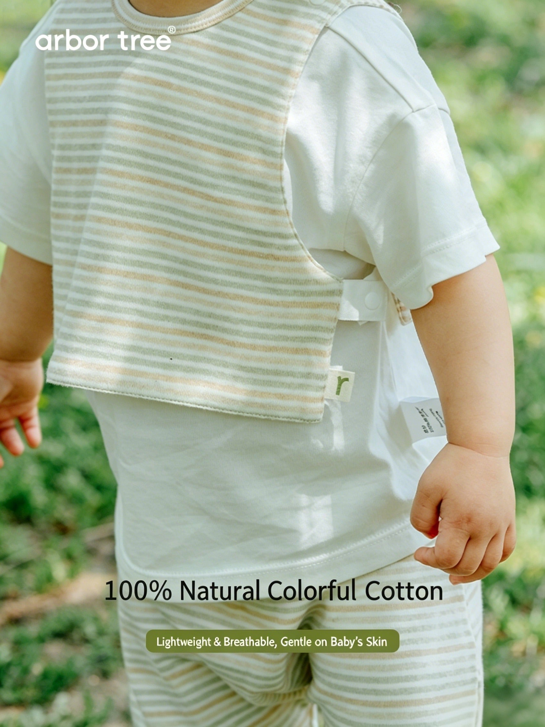 ArborTree Natural Organic Cotton Baby Bibs—Safe for Babies to Chew On, Moisture-Wicking, Soft, and Breathable