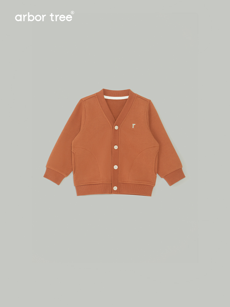 ArborTree organic cotton baby cardigan for spring and fall, moisture-wicking, natural kids clothing, meets Class A standards.