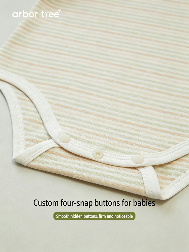 ArborTree natural coloured cotton baby triangle crawling suit bodysuit with soft fabric and playful design for infants.