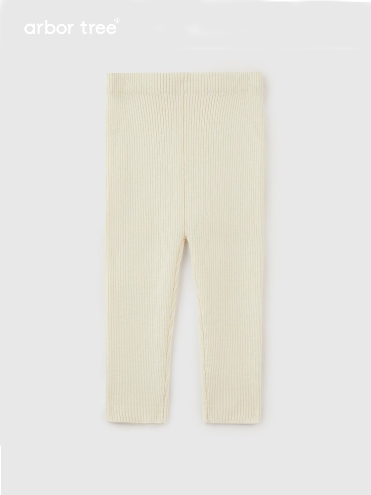 Soft cashmere wool infant thermal leggings from ArborTree with adjustable waist, perfect for autumn and winter warmth.