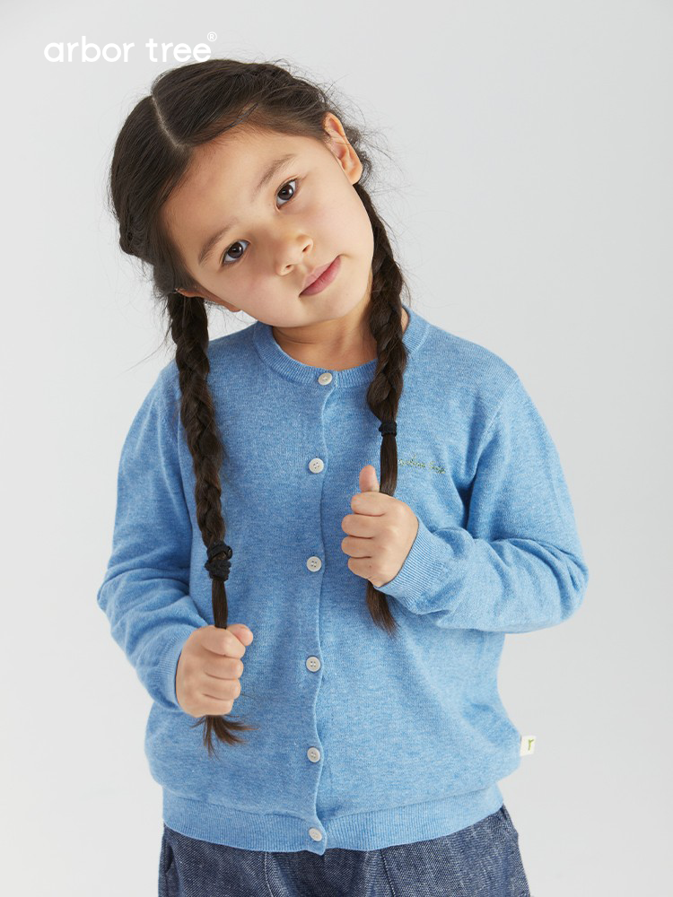 Organic cotton linen parent-child spring cardigan by arbortree, soft, skin-friendly, lightweight, perfect for warm weather.