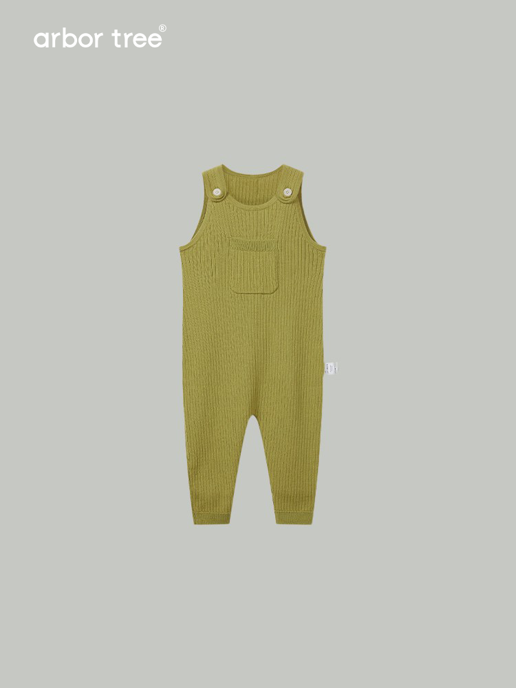 ArborTree baby bib pants made of 100% super fine wool, soft and cozy, showcasing the natural texture and gentle fit for infants.