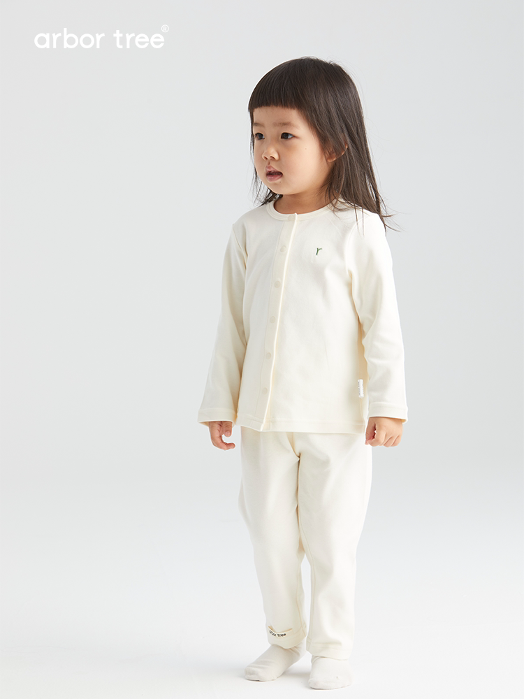 Organic cotton children's knit pants by arbortree, soft and snug spring/fall style, featuring comfortable, stretchy fabric for kids.