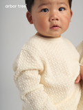 ArborTree 100% fine Merino wool parent-child knit top in whisper pattern, long-sleeve spring/fall sweater for kids and adults