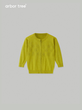 Lightweight silk-cashmere baby and kids zip-up cardigan by arbortree, breathable spring/summer knit with front zipper and soft fabric.