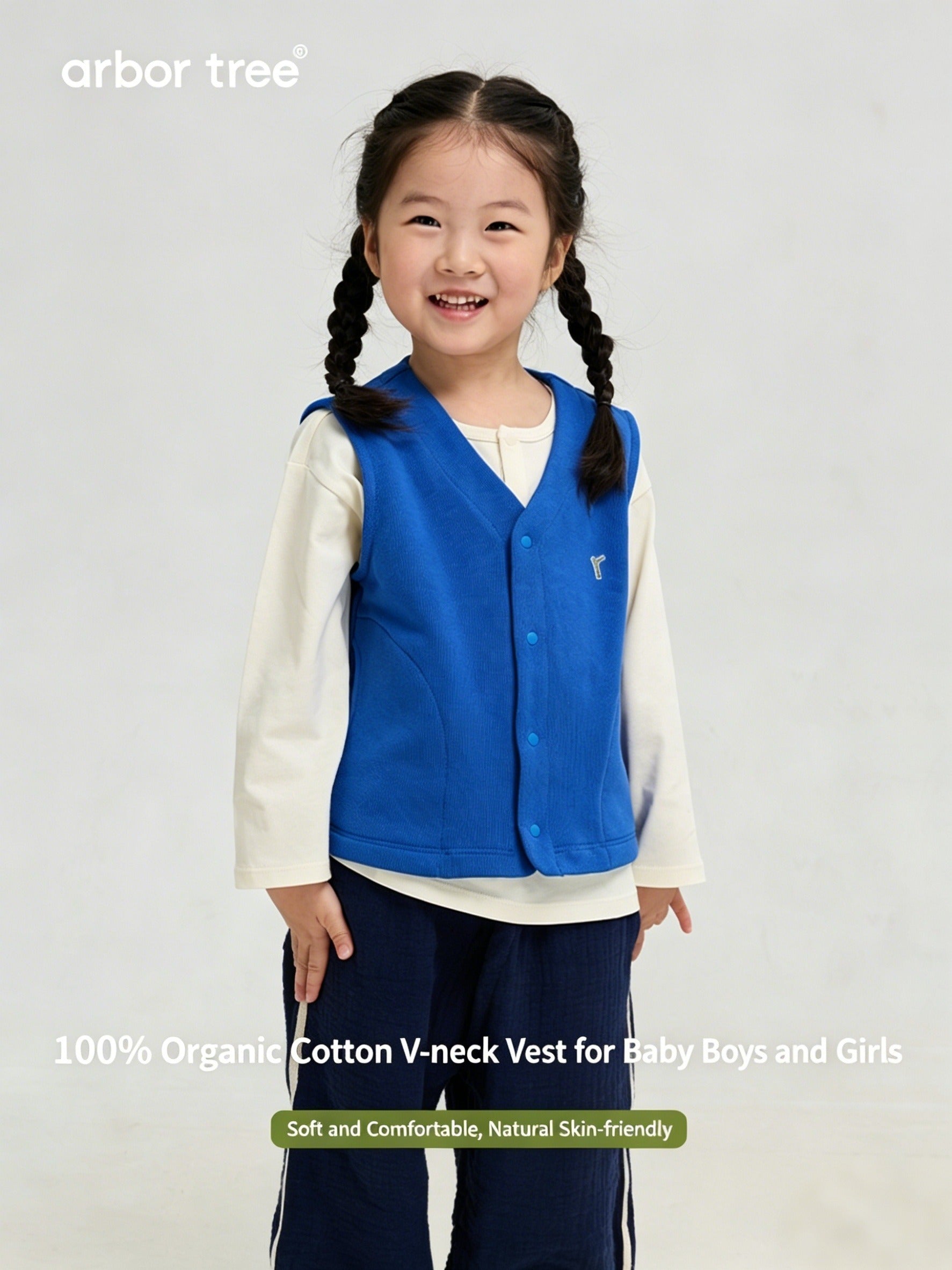 ArborTree 100% Organic Cotton Unisex Spring/Fall Vest Jacket – Class A Standard, Soft and Warm