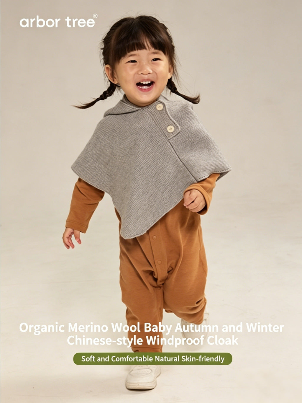 ArborTree organic cotton and cashmere unisex knit shawl and cape in soft, warm winter style, perfect for spring, autumn, and winter wear.