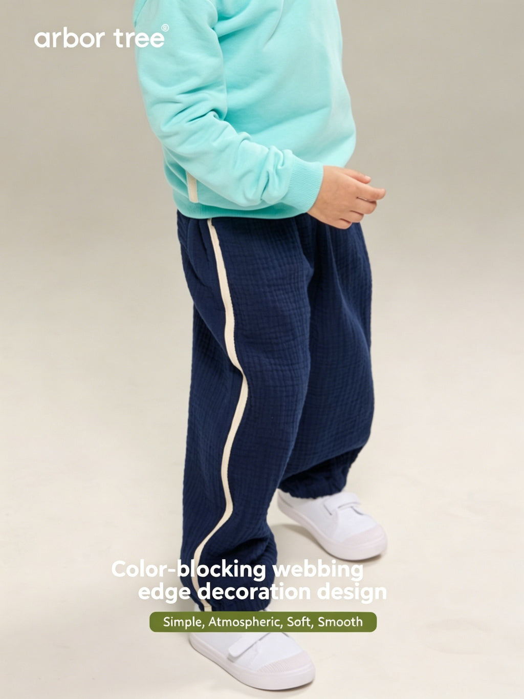 ArborTree 3-Layer 100% Organic Cotton Gauze Cuffed Mosquito-Proof Pants for Boys and Girls (Spring/Fall) – Moisture-Wicking, Breathable, and Warm