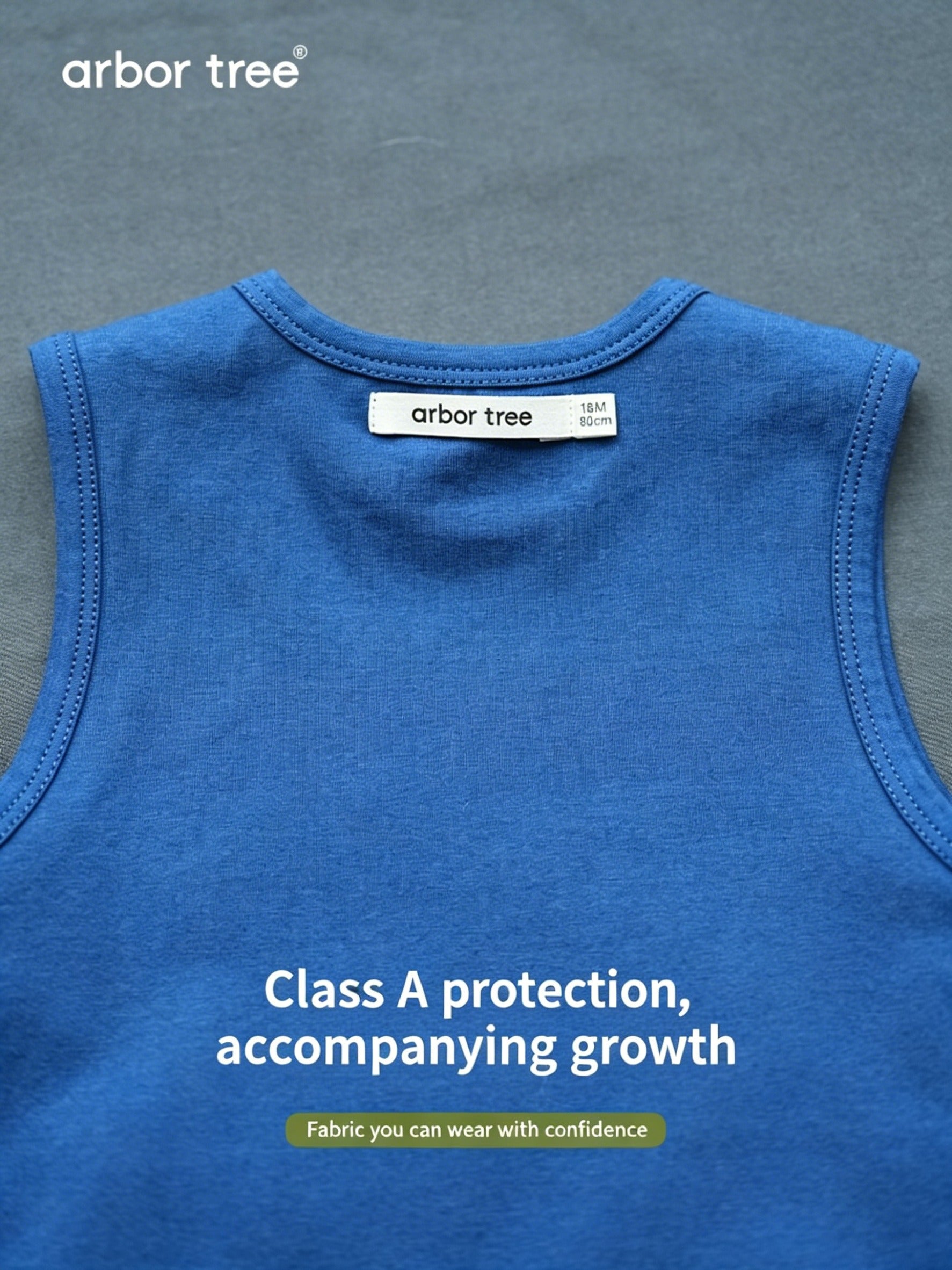 Baby romper by ArborTree, 100% organic cotton sleeveless open-shoulder triangular design for infants, unisex summer clothing.