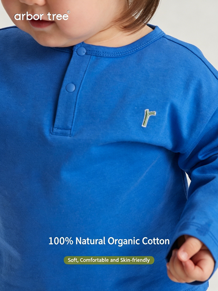 Organic cotton long sleeve baby and kids tee by arbortree, soft, breathable, all-season shirt with a comfortable fit.
