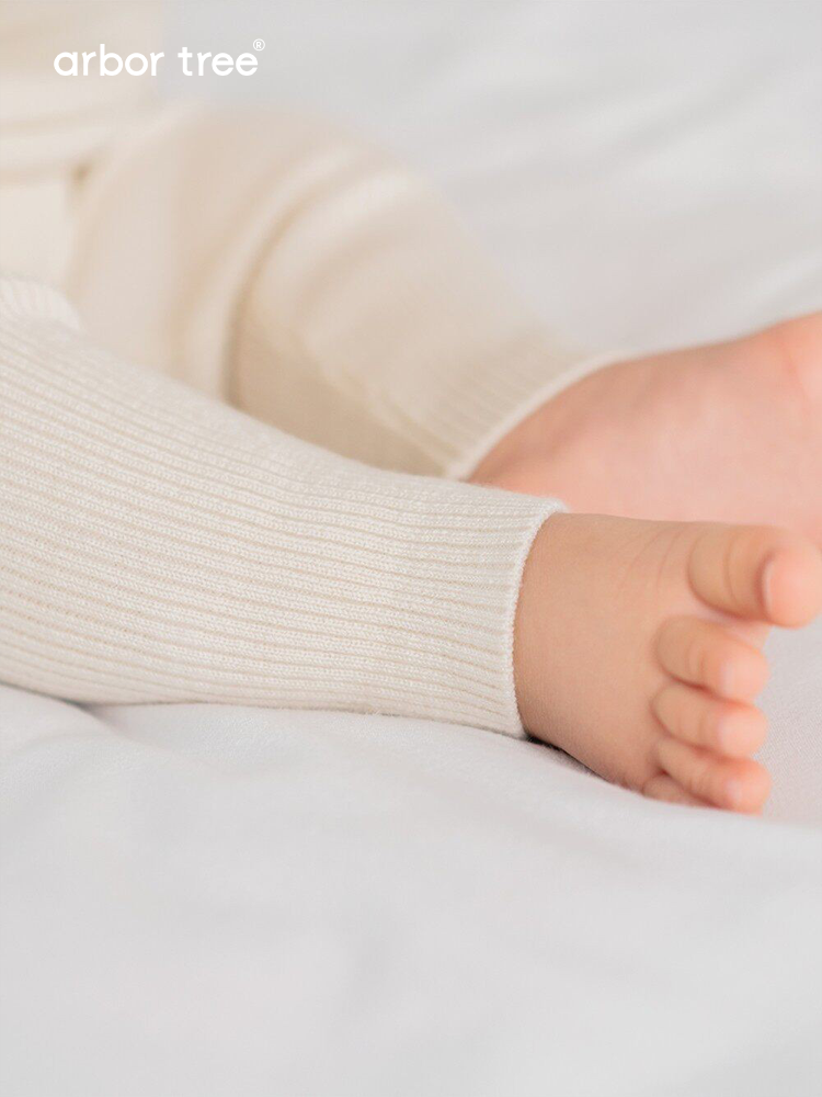 Soft cashmere wool infant and toddler thermal leggings by ArborTree with adjustable waist for autumn and winter comfort.