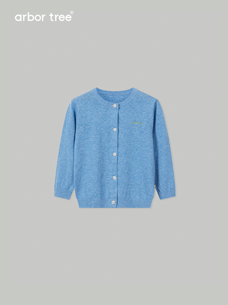 Organic cotton linen parent-child spring cardigan by arbortree, soft, skin-friendly, with a lightweight knit and spring/summer design.
