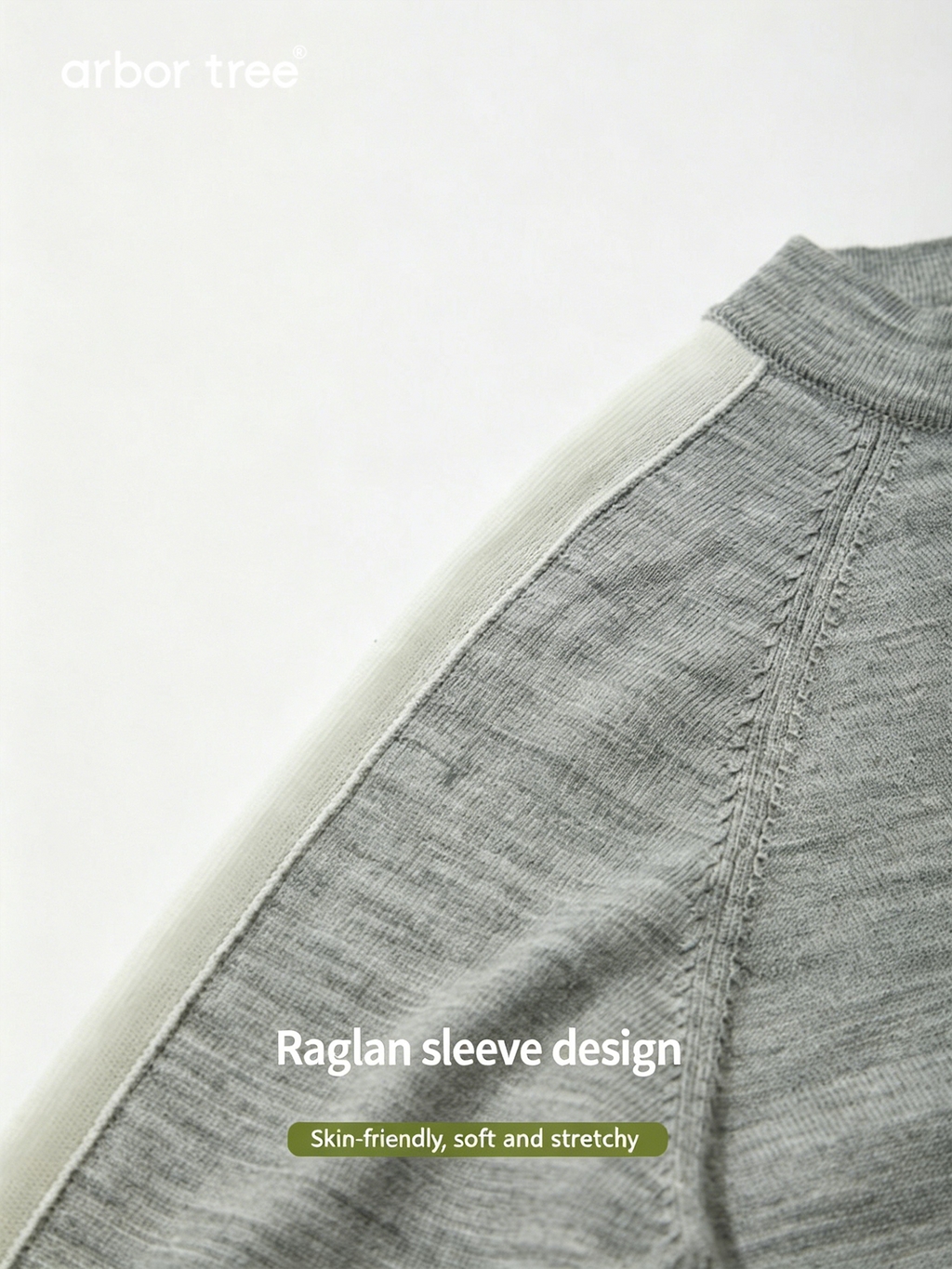 ArborTree baby half zip pullover in 100% merino mercerised wool, natural-colored, soft and cozy for infants.