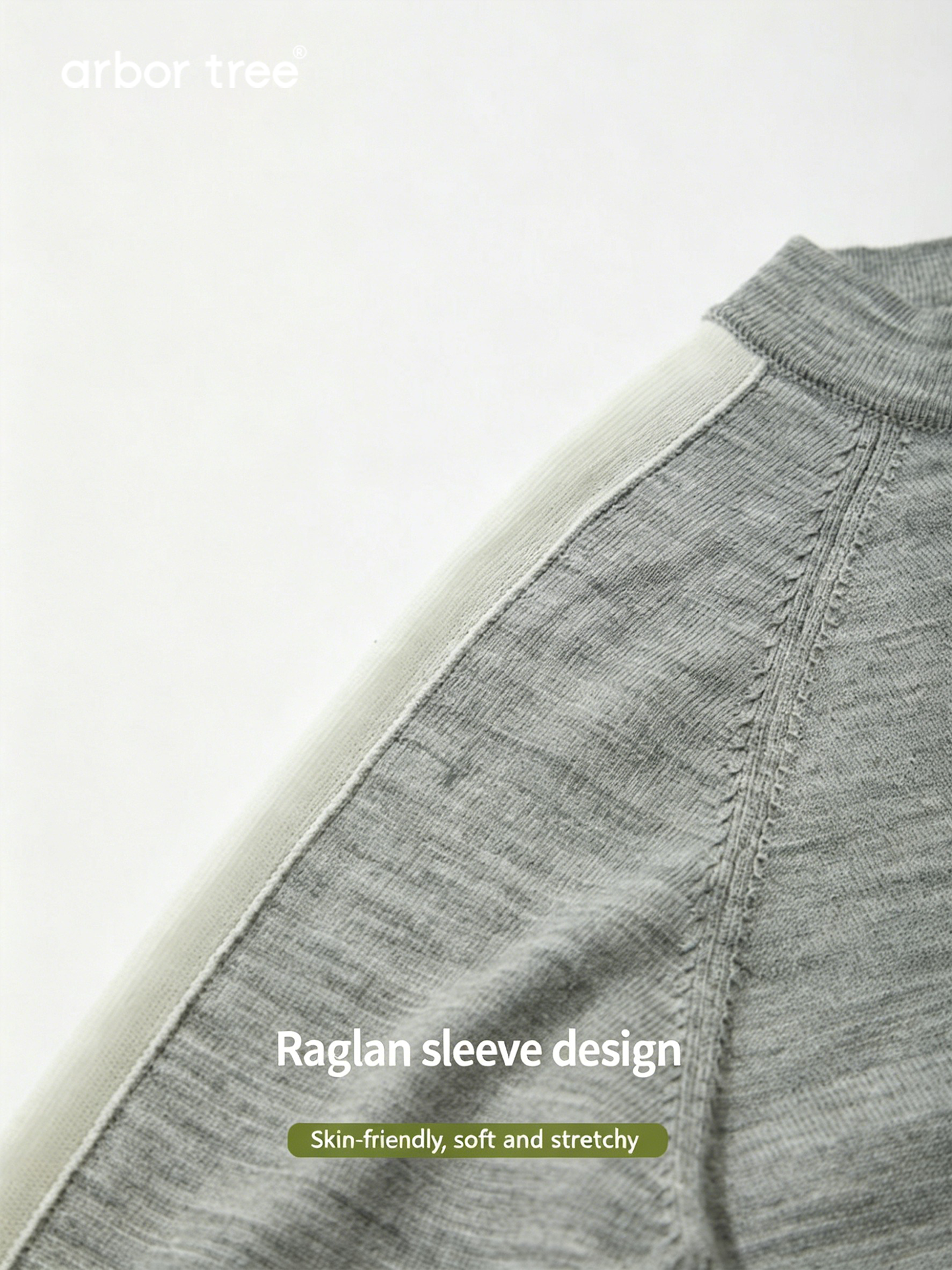 ArborTree baby half zip pullover in 100% merino mercerised wool, natural-colored, soft and cozy for infants.