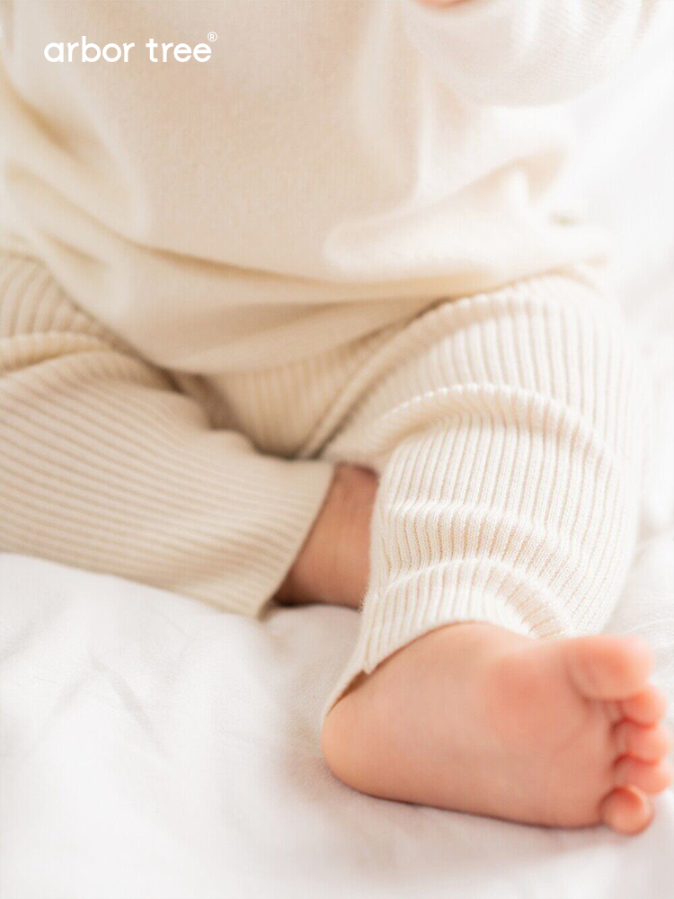 Soft cashmere wool toddler thermal leggings with adjustable waist, ideal for autumn and winter by ArborTree.