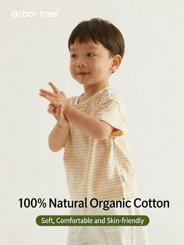 Unisex kids' summer T-shirt by arbortree made of 100% organic cotton, lightweight, breathable, and moisture-wicking.