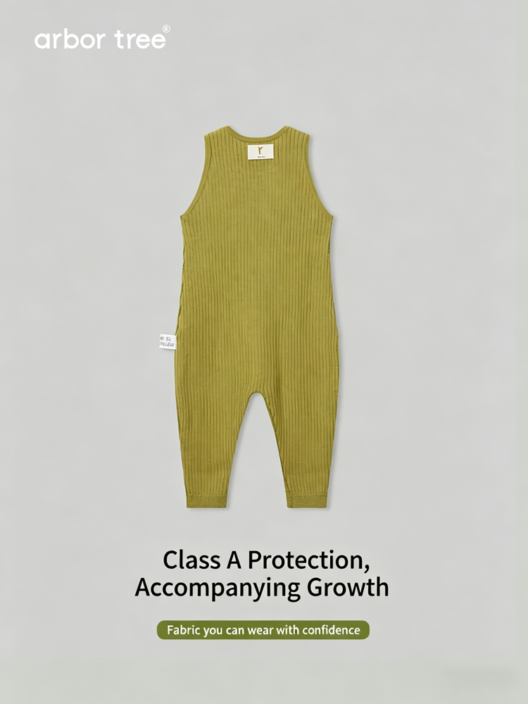 ArborTree baby bib pants made of 100% super fine wool, soft and cozy for infants, featuring a practical bib design for young children.