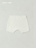 Baby and kids summer shorts by arbortree featuring silk and bodhi leaf pattern, designed to be cool and non-sticky.