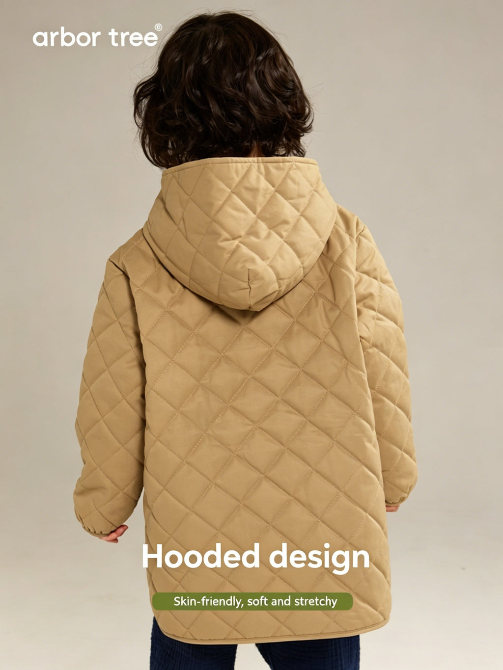 ArborTree men's and women's cotton-lined hooded jacket with soft, stretchy fabric, ideal for autumn and winter warmth.