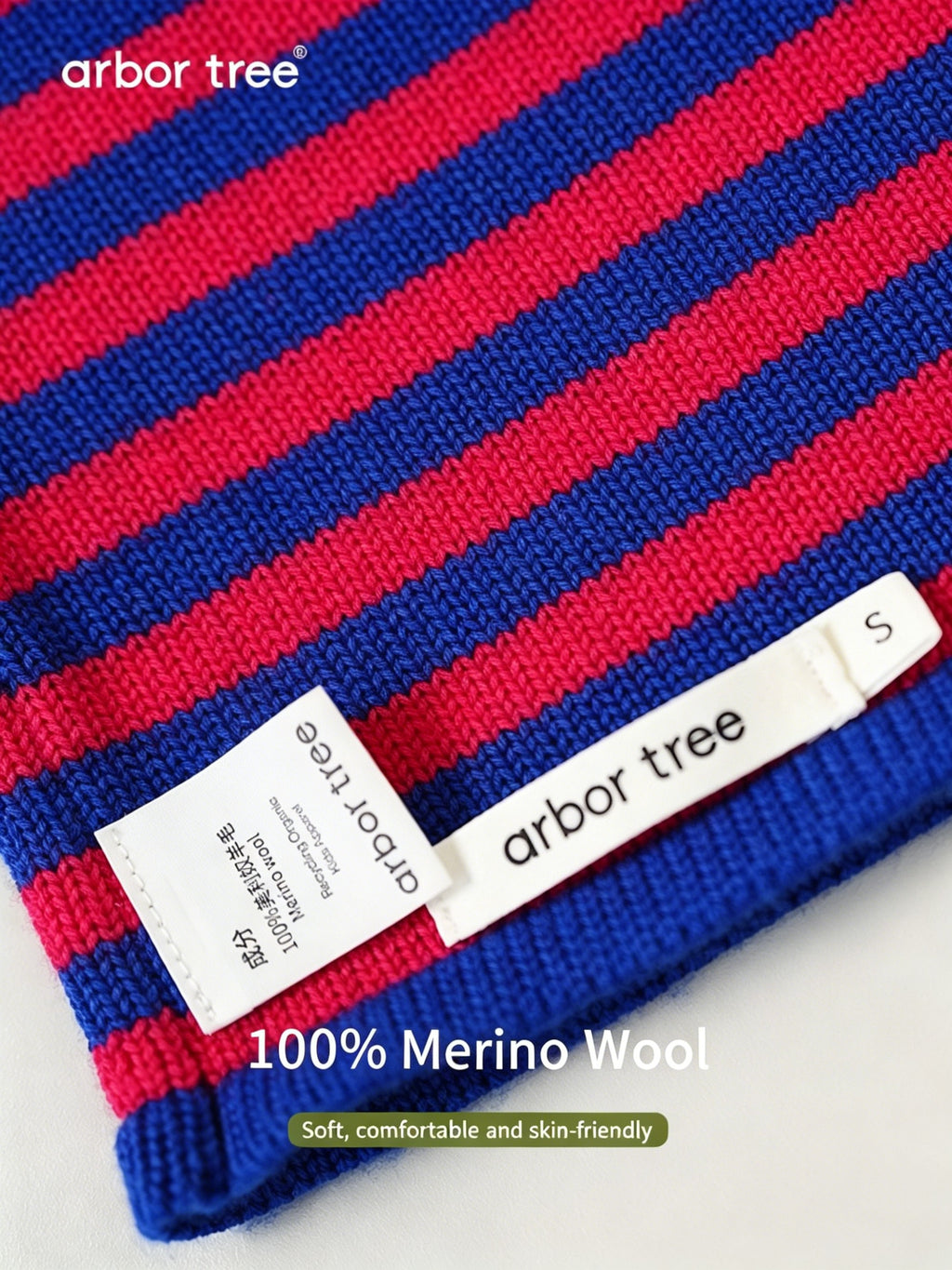 ArborTree 100% merino wool beanie for kids, soft, warm, windproof, and cold-resistant, suitable for boys and girls.