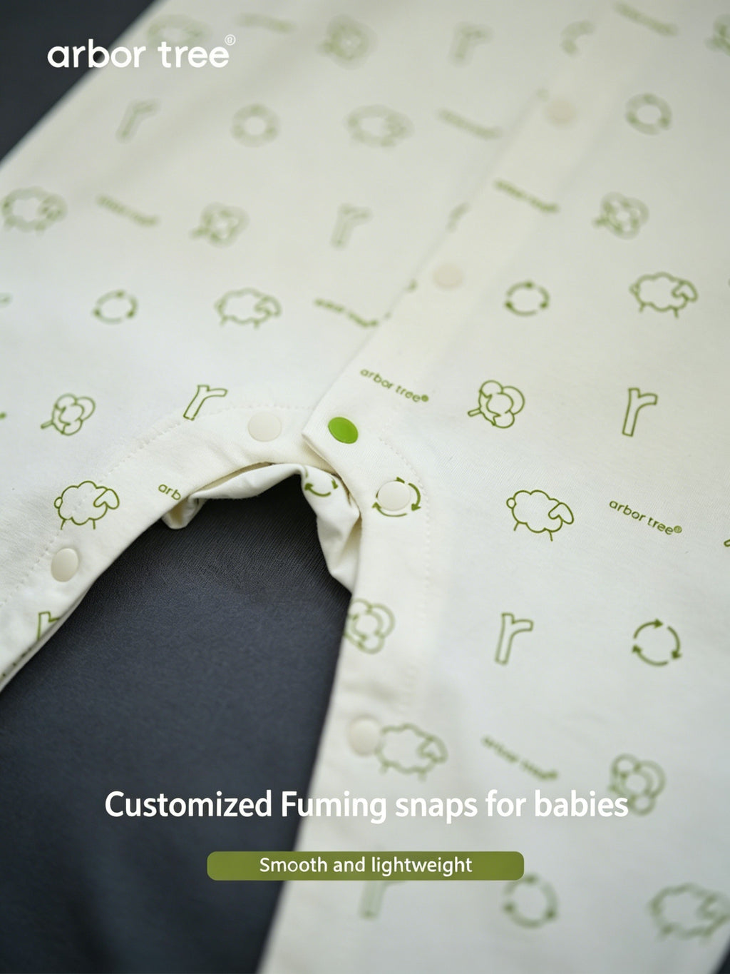ArborTree Eco-Friendly Print 100% Natural Organic Cotton Spring/Fall Unisex Baby Front-Opening Romper (Grade A)