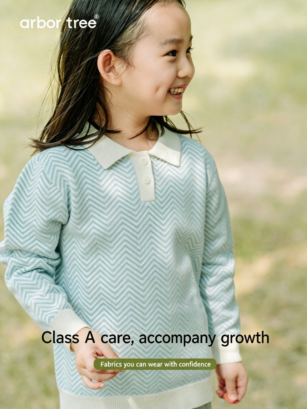 ArborTree 100% cashmere baby polo pullover top in soft beige, featuring a classic collar and long sleeves for cozy warmth.
