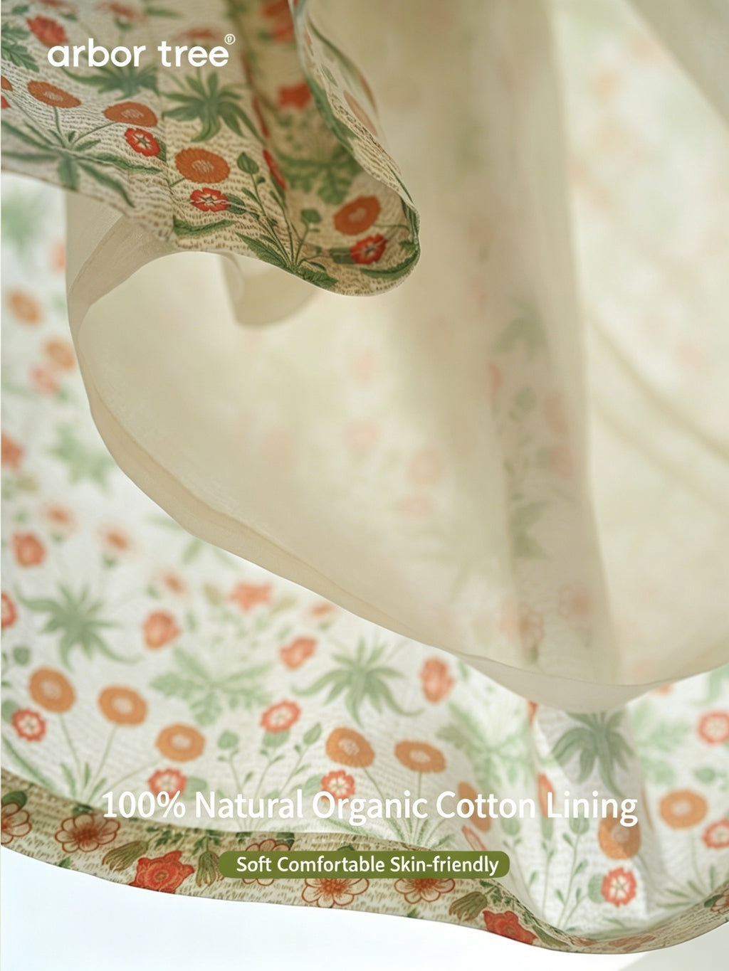 ArborTree 100% Organic Cotton from Uganda Girls' Summer Morris Daisy Skirt—Lightweight and Airy