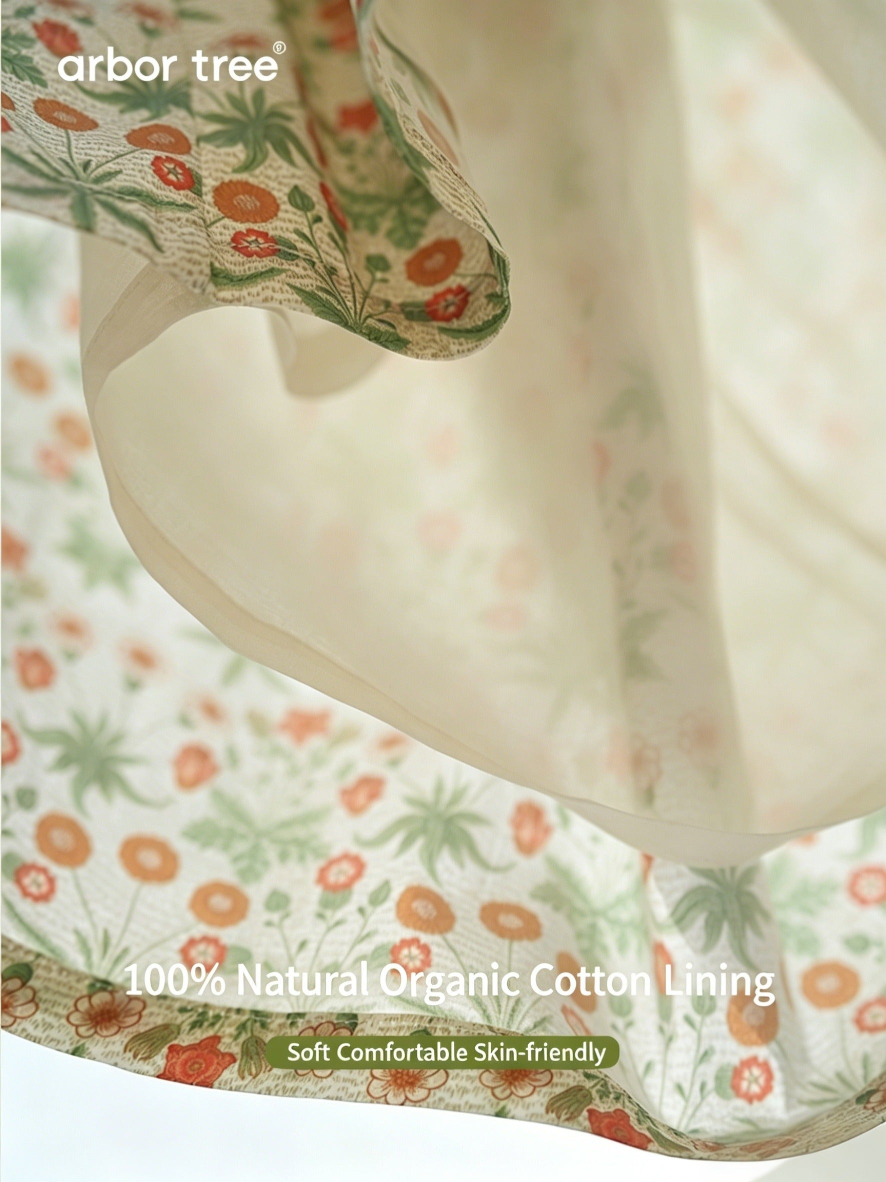 ArborTree 100% Organic Cotton from Uganda Girls' Summer Morris Daisy Skirt—Lightweight and Airy