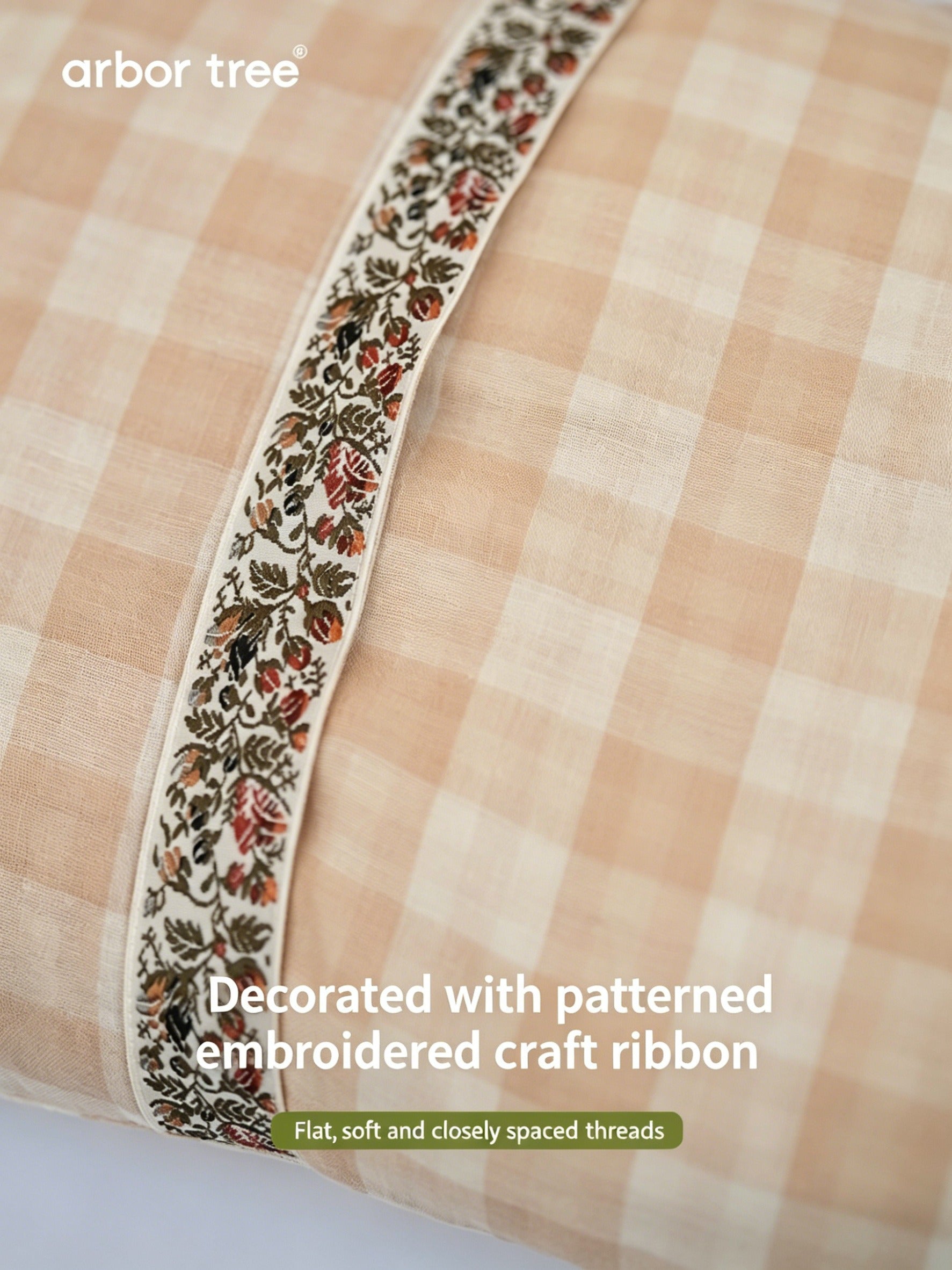 ArborTree organic cotton and tussah silk baby pillow showing breathable, moisture-wicking fabric in neutral undyed tones.