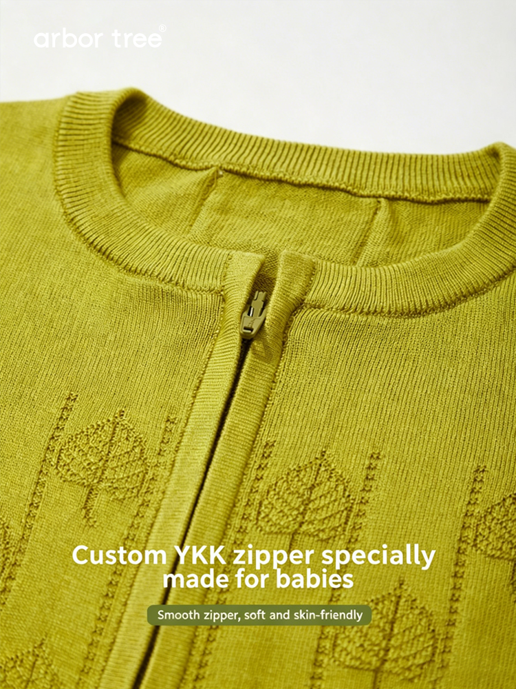 Lightweight silk-cashmere zip-up cardigan for babies and kids by arbortree, breathable spring and summer clothing with a soft, cozy fit.
